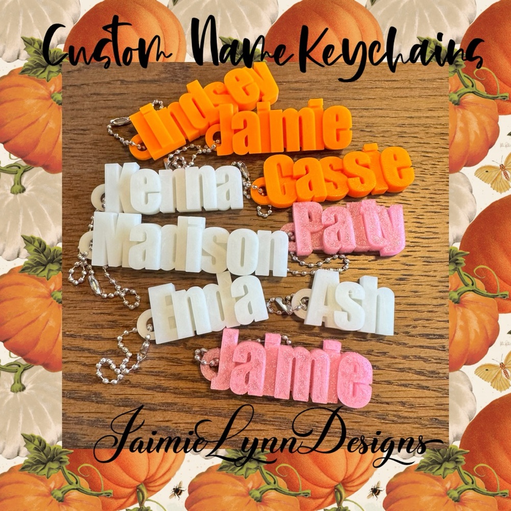 Custom name key chains bag tags